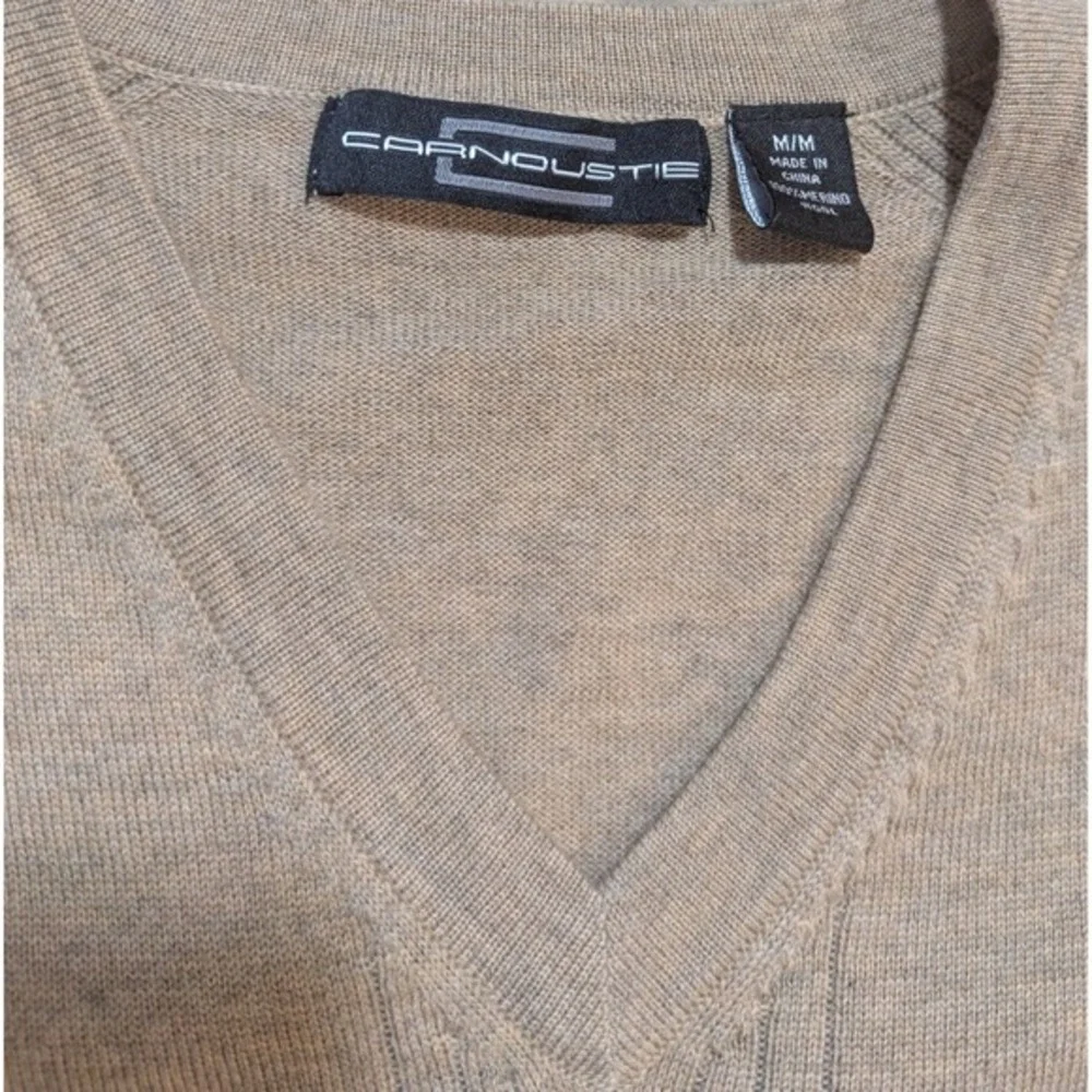 Carnoustie Men's V-Neck Sweater Vest Sleeveless‎ Golf Knitwear Beige M/M